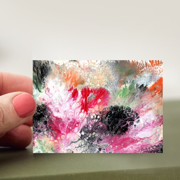 Original ACEO - Miniature Abstract Painting - Organic Abstract 1 - Picture 1 of 5
